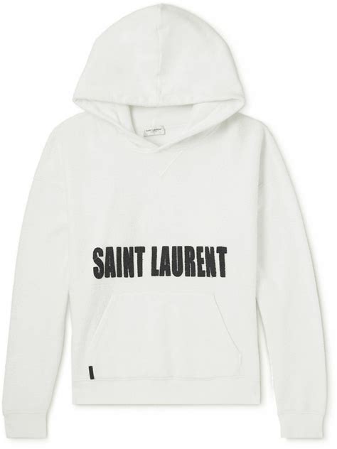 ysl fleece white|Saint Laurent Hoodie .